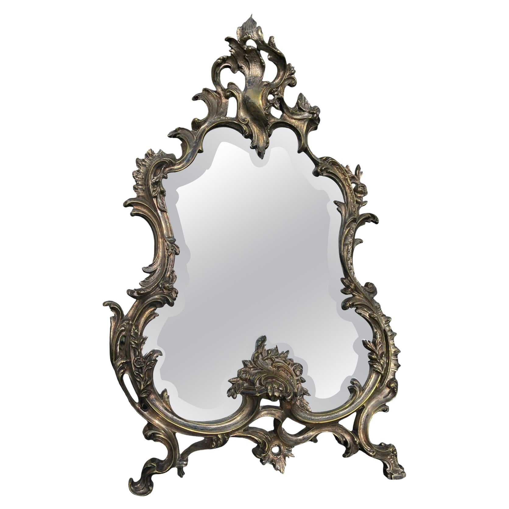 Louis XV Style Silver Mirror For Sale
