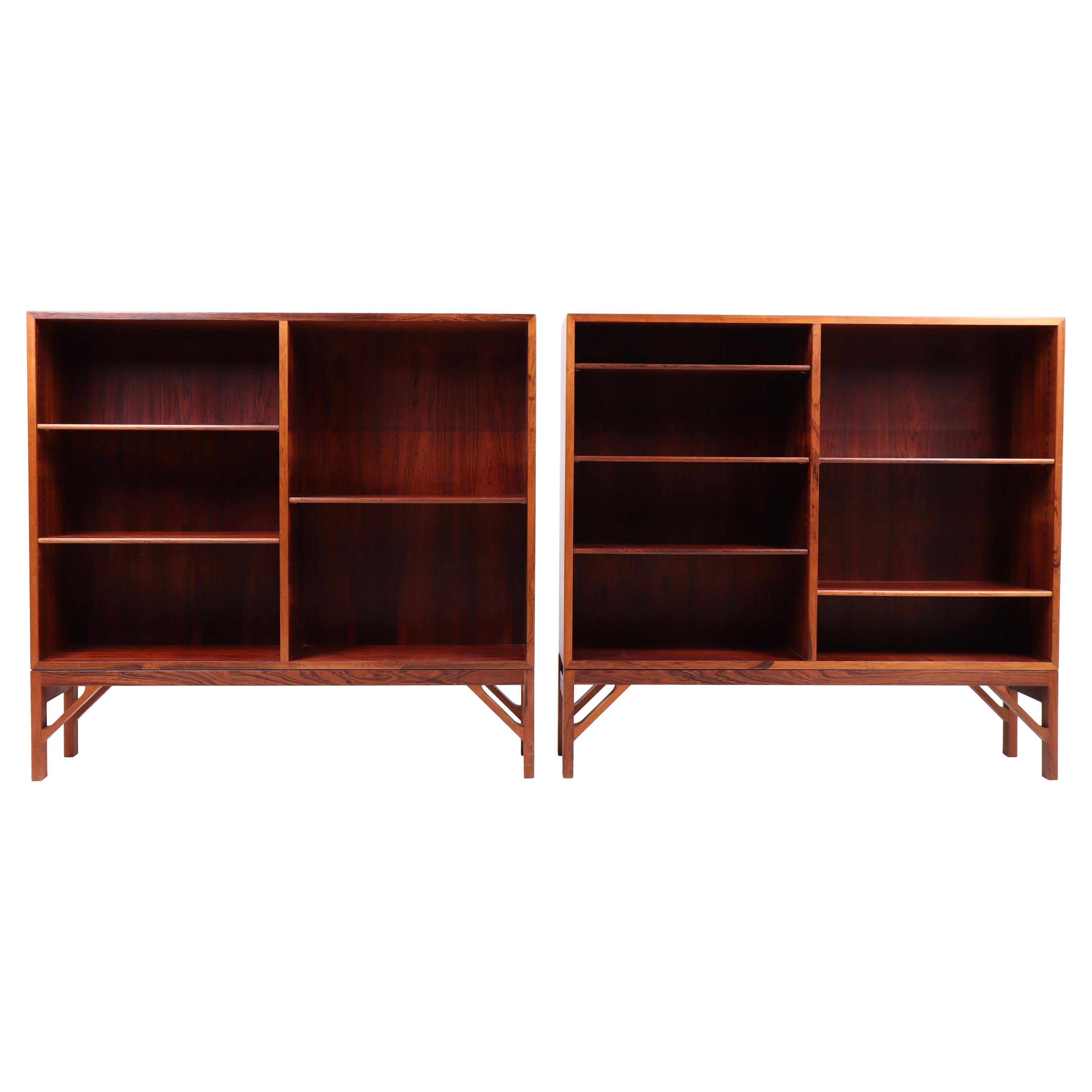 Pair of China Bookcases in Rosewood by Børge Mogensen, Made in Denmark, 1960s For Sale