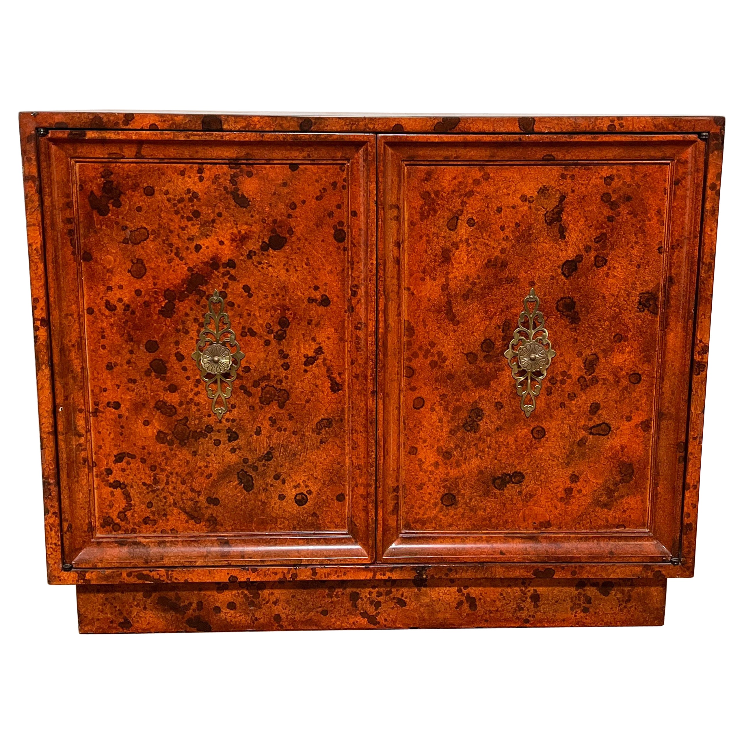 Faux Tortoise Lacquered Buffet Cabinet by Lane Circa 1970s For Sale