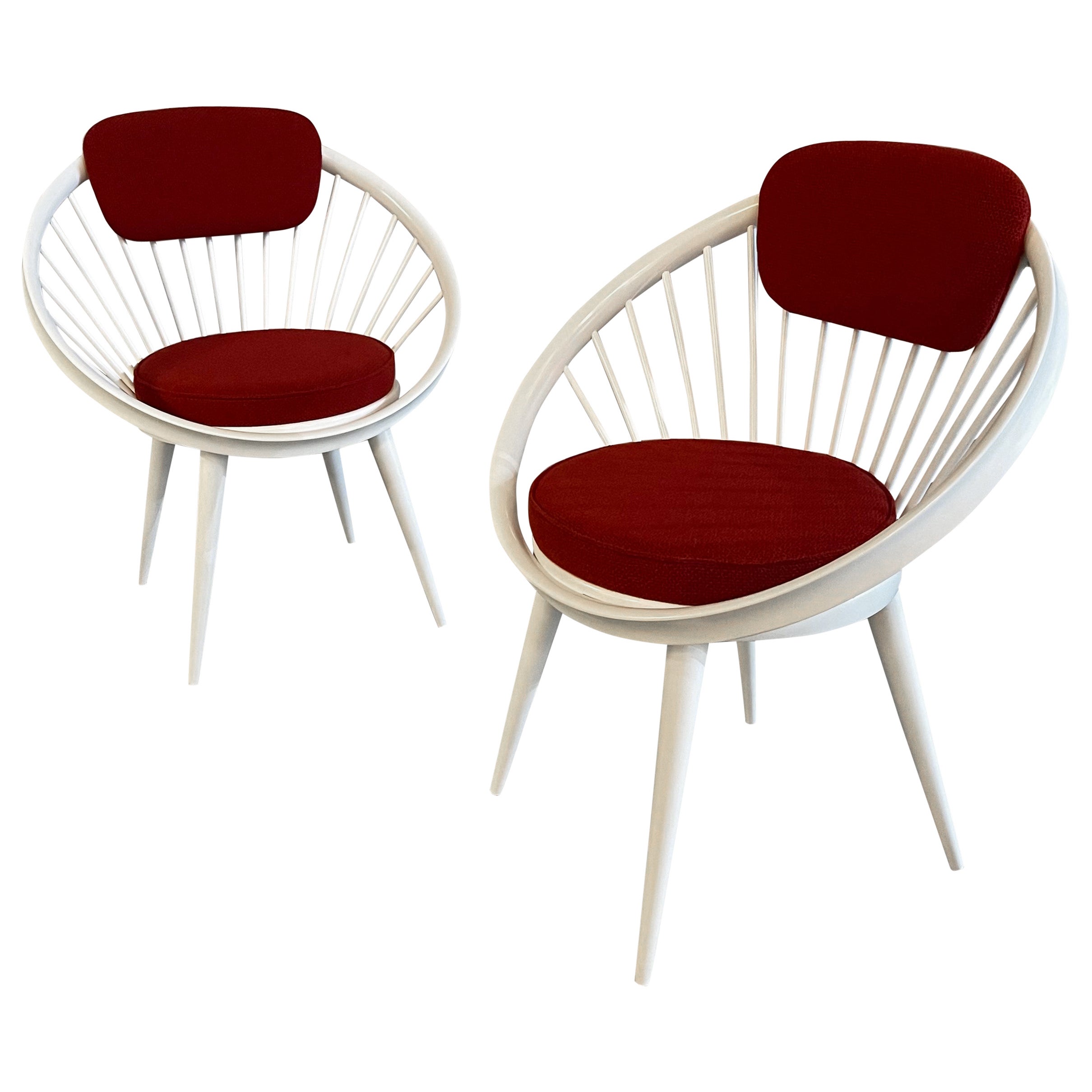  Pair Of Circle Lounge Chairs By Yngve Ekström For Swedese, Sweden For Sale