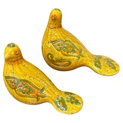Retro Aldo Londi for Bitossi Pottery Doves, a pair (marked Rosenthal Netter)
