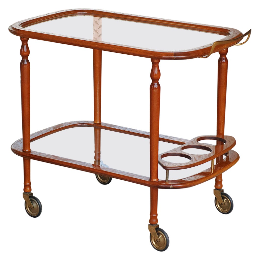 Italian Lacquered Bar Cart For Sale