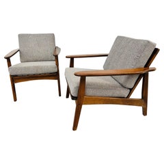 Mid-Century Modern Walnut Lounge Chairs - Set of 2