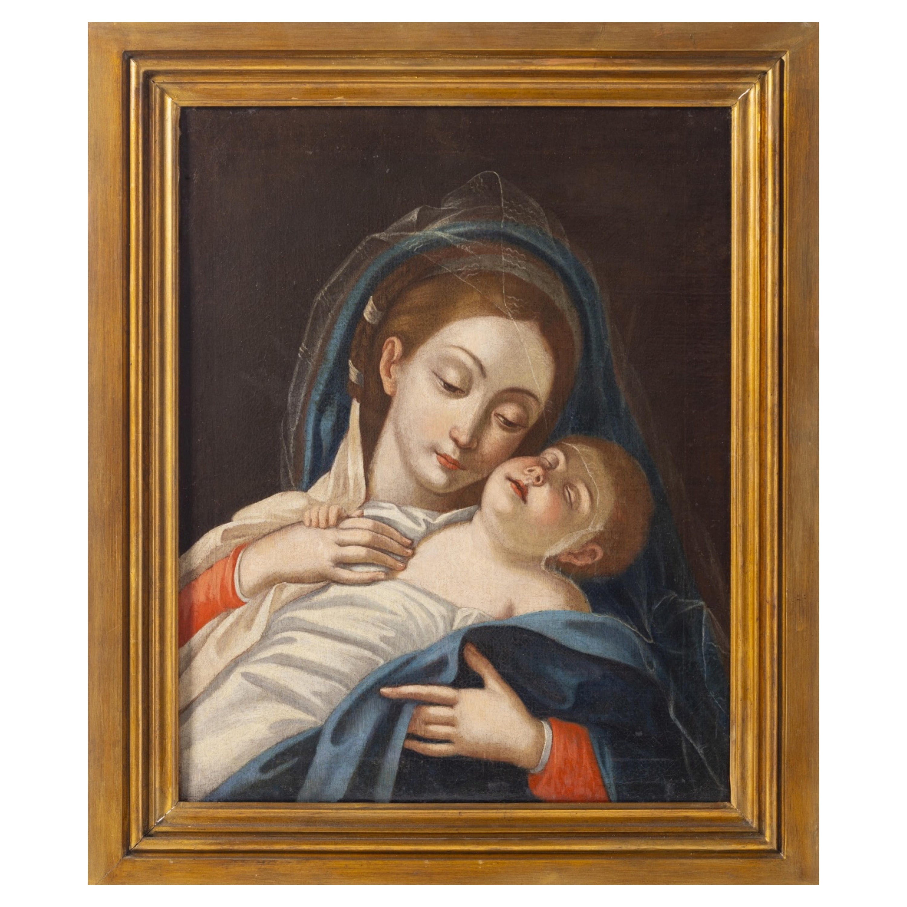 "Madonna With Sleeping Child, Follower Of Giovan Battista Salvi Il Sassoferrato  For Sale