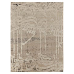 Rug & Kilim's Modern Rug in Beige-Brown, White Abstract Pattern