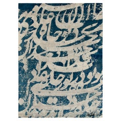 Rug & Kilim's Modern Abstract Rug in Blue, Gray All over Pattern