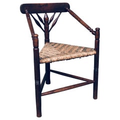 1930's Artisan Made Monk Model Three legged Side Chair