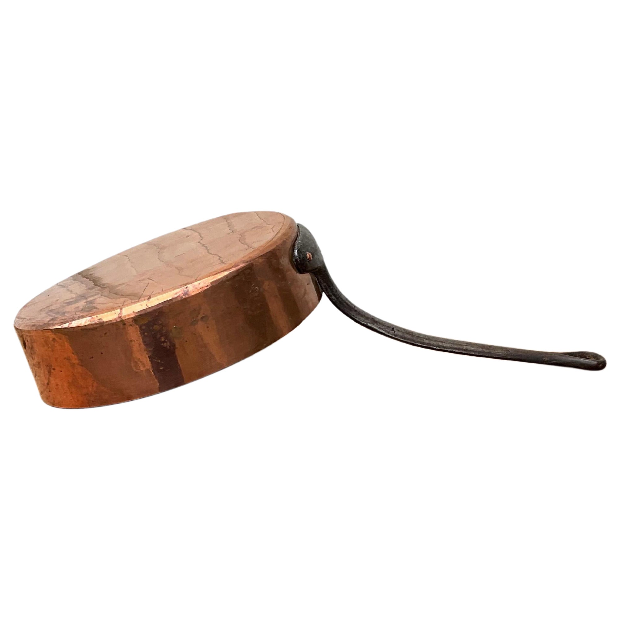 copper sauté pan french 19th century For Sale