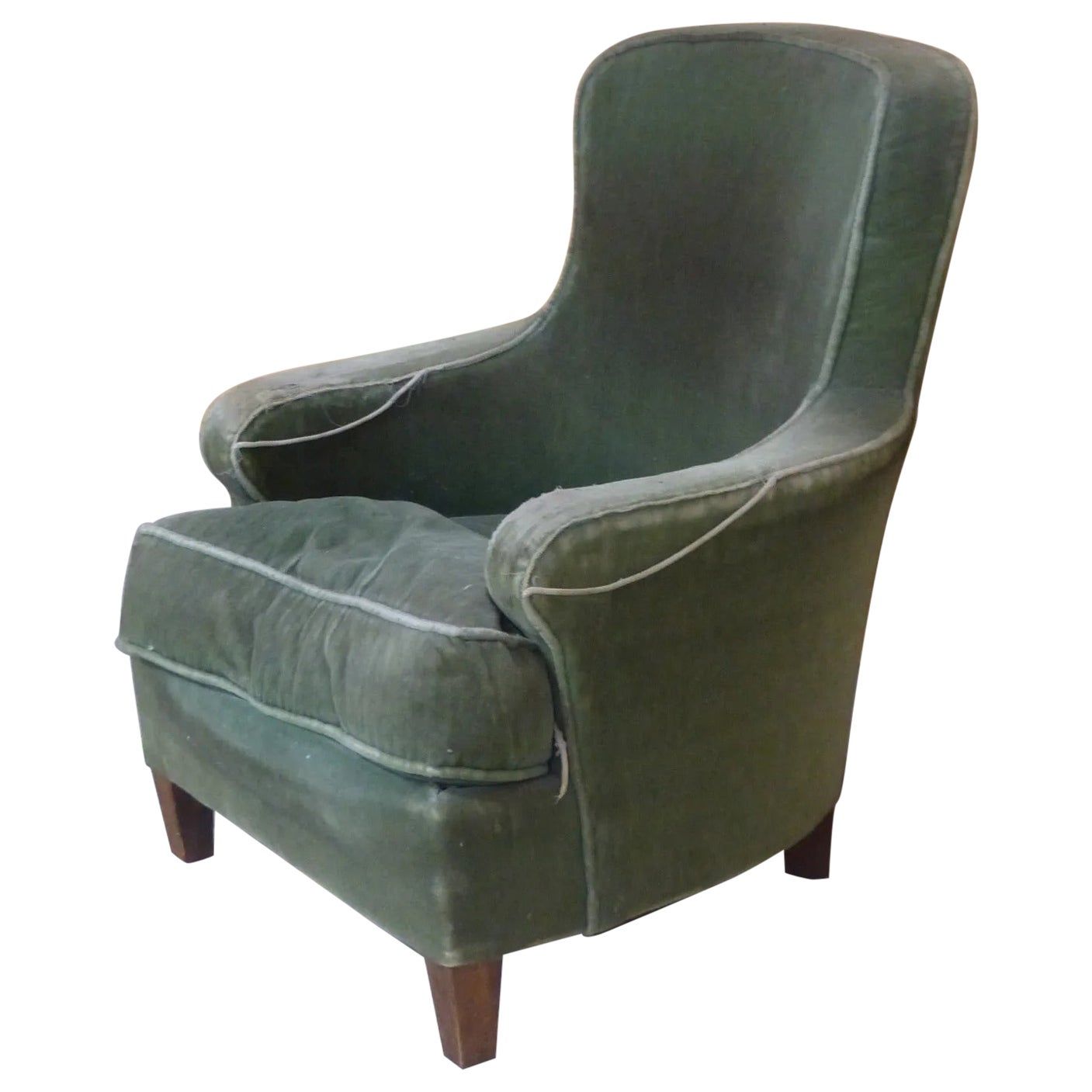 Maison JANSEN (attributed to) neo-classical velvet armchair circa 1940/1950 For Sale