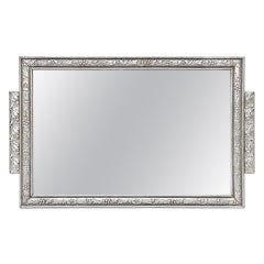  Small French Antique Silvered Mirror Art Nouveau Style, circa 1900