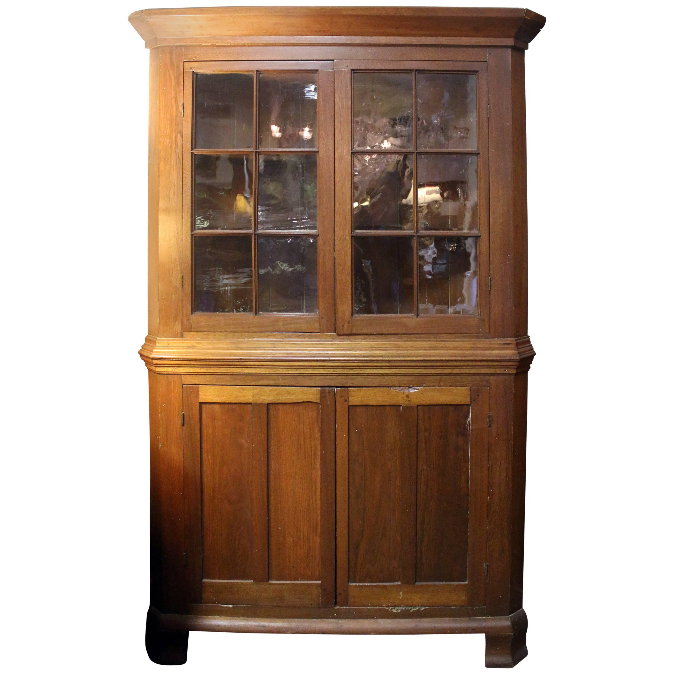 Primitive American Corner Cupboard