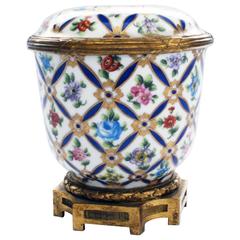 Sevres Porcelain Covered Jar with Gilt Bronze Mounts