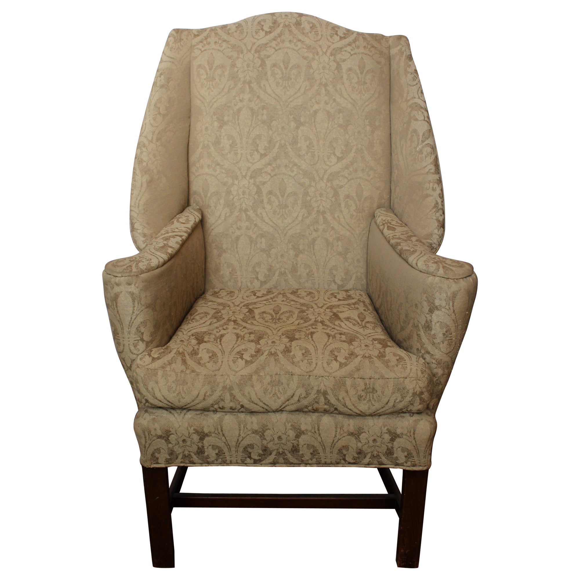 c. 1780 Irish Sleigh Back Wing Chair For Sale