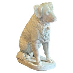 Französische Labrador-Skulptur aus Neufundland des XIX. Jahrhunderts (Devezas Keramik)