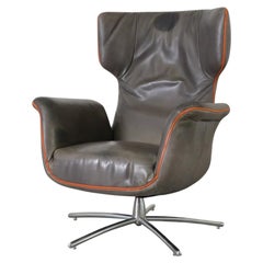 „First Class Sessel“ aus grauem Leder von Gerard van den Berg für Label