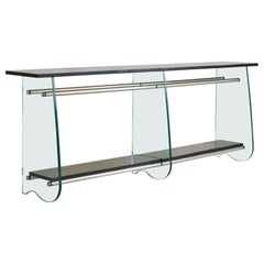 Used Bronze Saint Gobain Glass Console, France 1979
