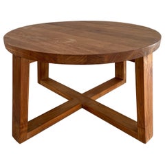 Minimalist Design Round Thick Wood Living Room Table, 1960s, Denmark