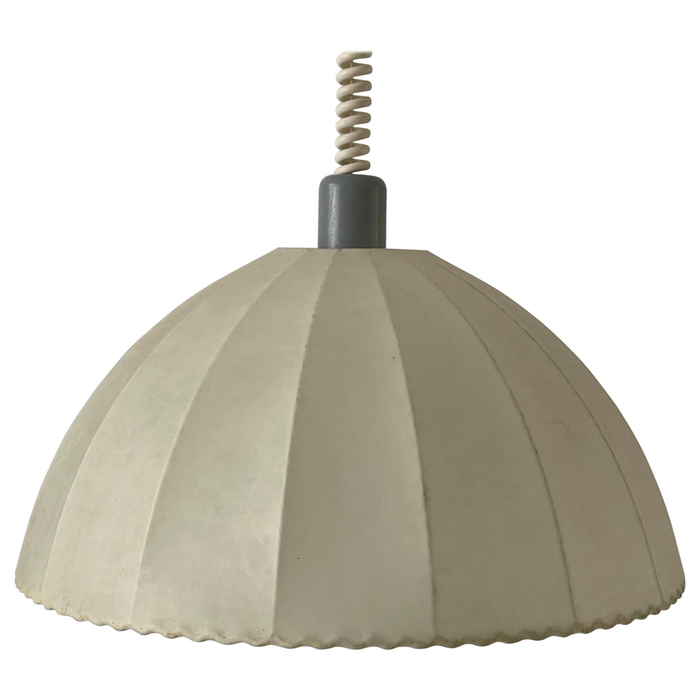 Cocoon Pendant Lamp by Goldkant with Grey Metal Top, 1960s, Germany For Sale