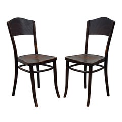 Vintage Thonet Bistro Cafe Dining Chairs - Bentwood Vienna Secessionist - A Pair
