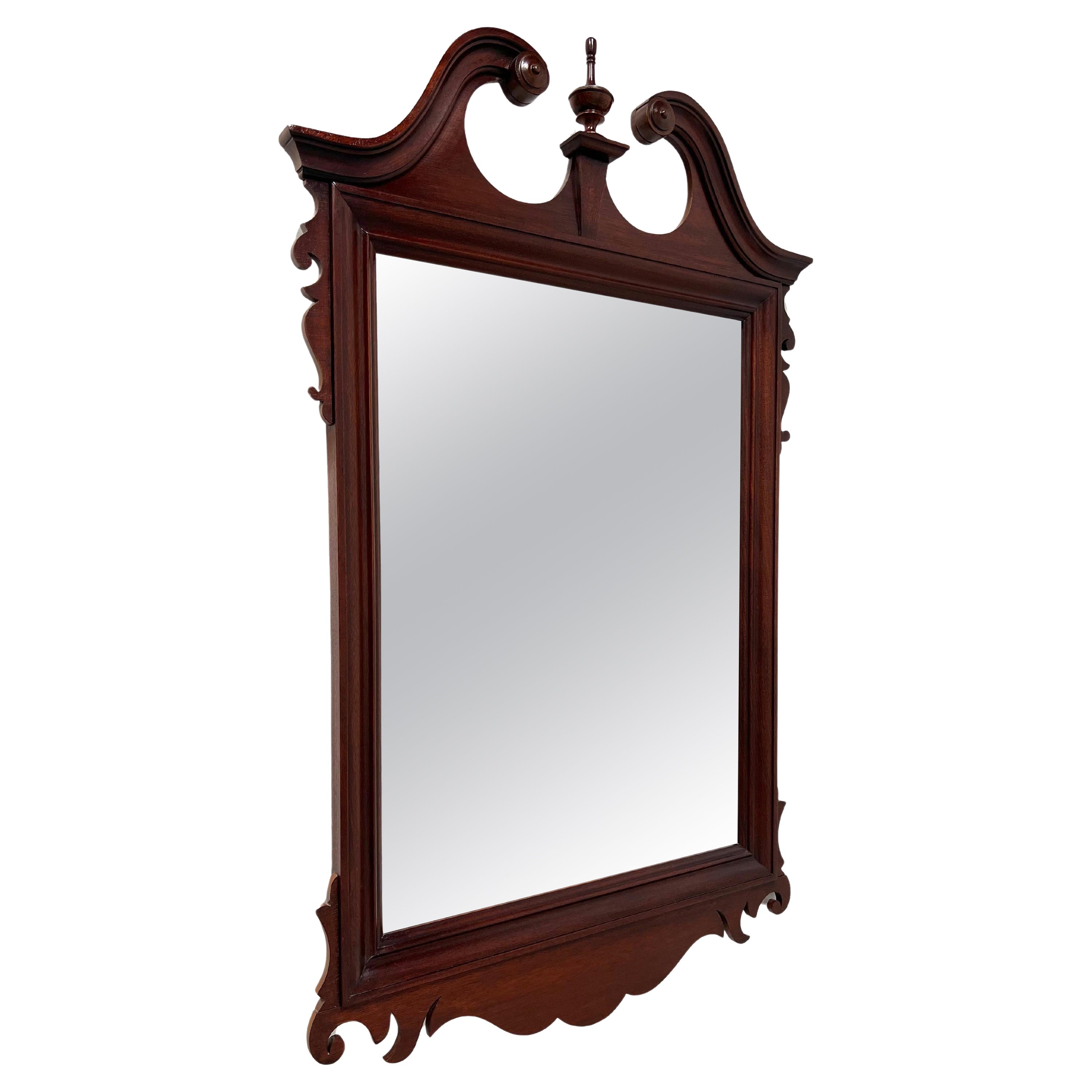 DIXIE Mahogany Chippendale Style Carved Wall Mirror For Sale