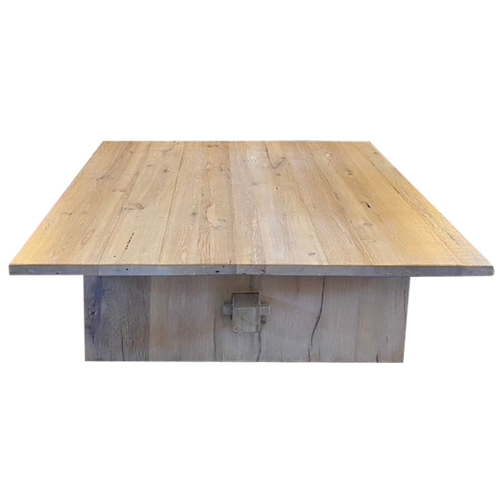 Modern Solid White Oak Center Table by Fortunata Design