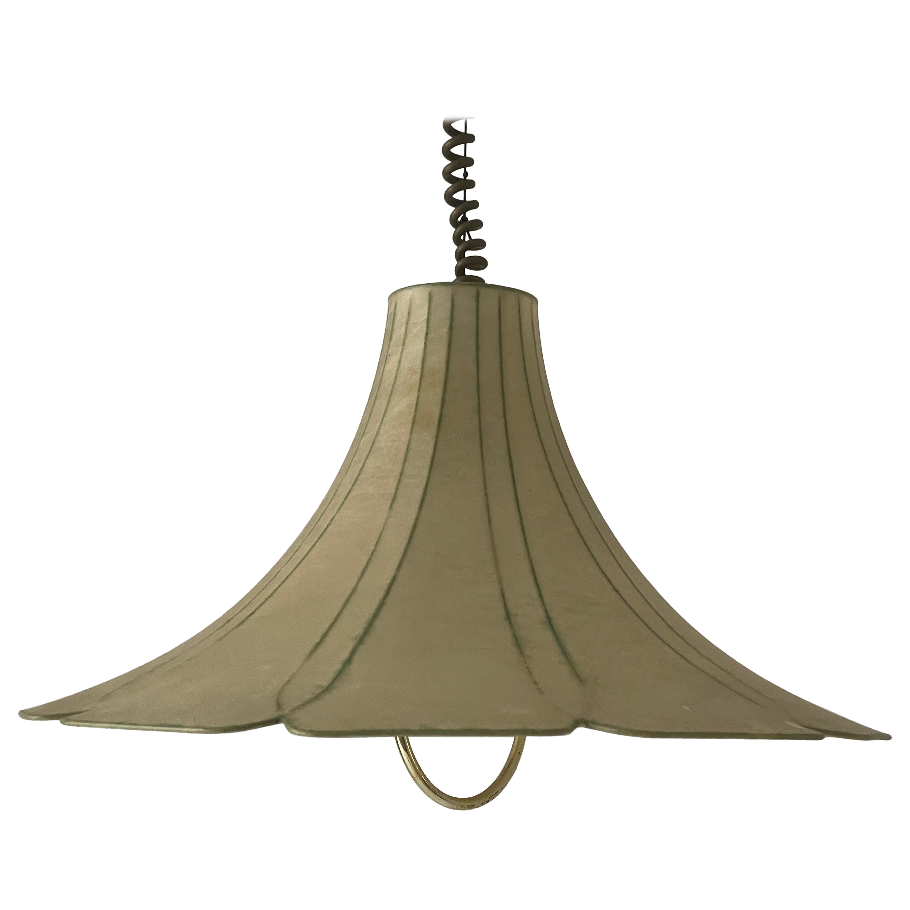 Tulip Design Cocoon Adjustable Height Pendant Lamp by Goldkant, 1960s, Germany For Sale