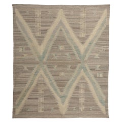 Contemporary Santa Fe Southwest Modern Desert Navajo-Style Flatweave Carpet
