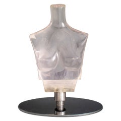 Lucite Female Bust on Chrome Stand, 1970s