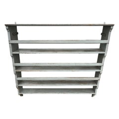19thc Original Grey Painted Plate Rack From New England