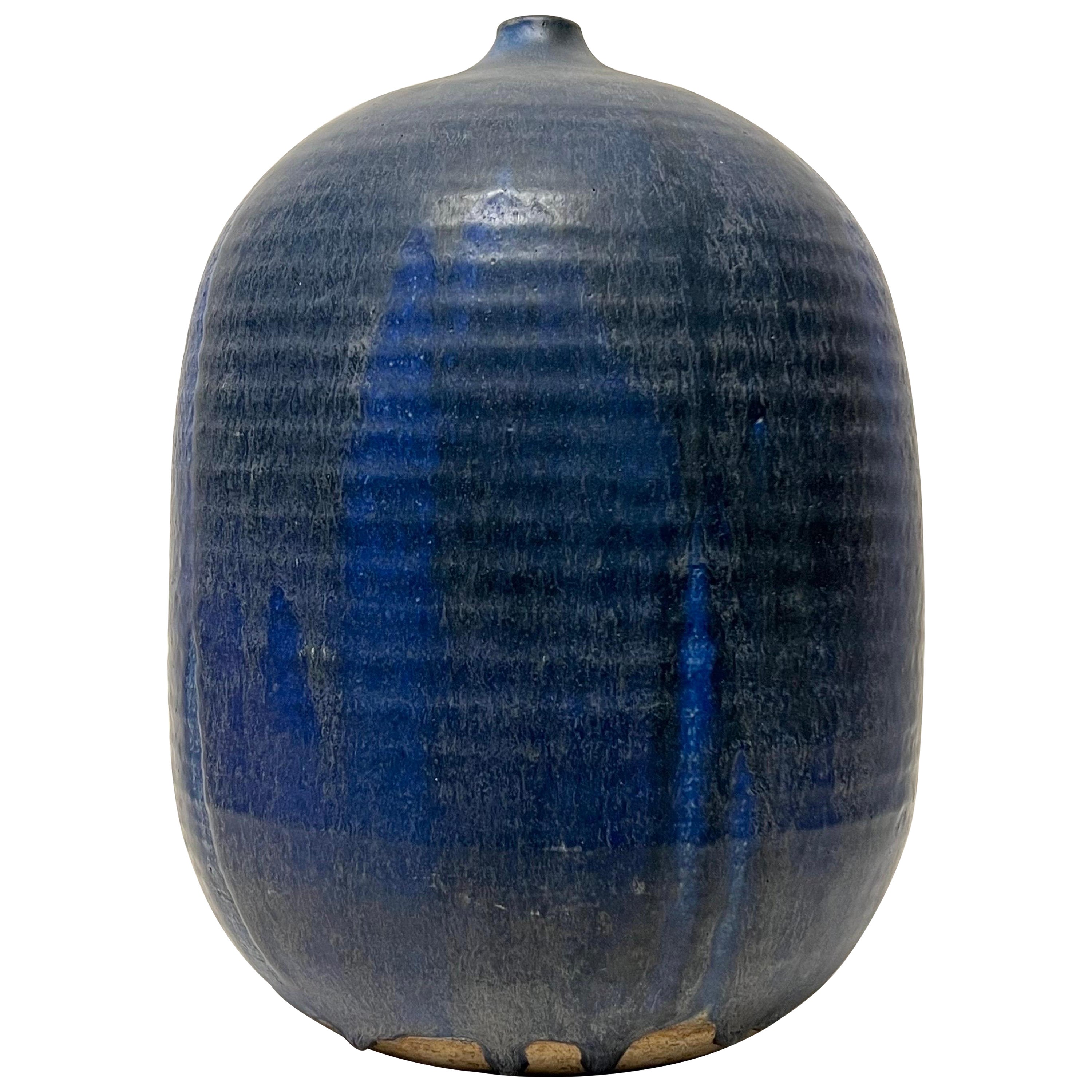 Large Vintage Studio Ceramic Moon Pot For Sale