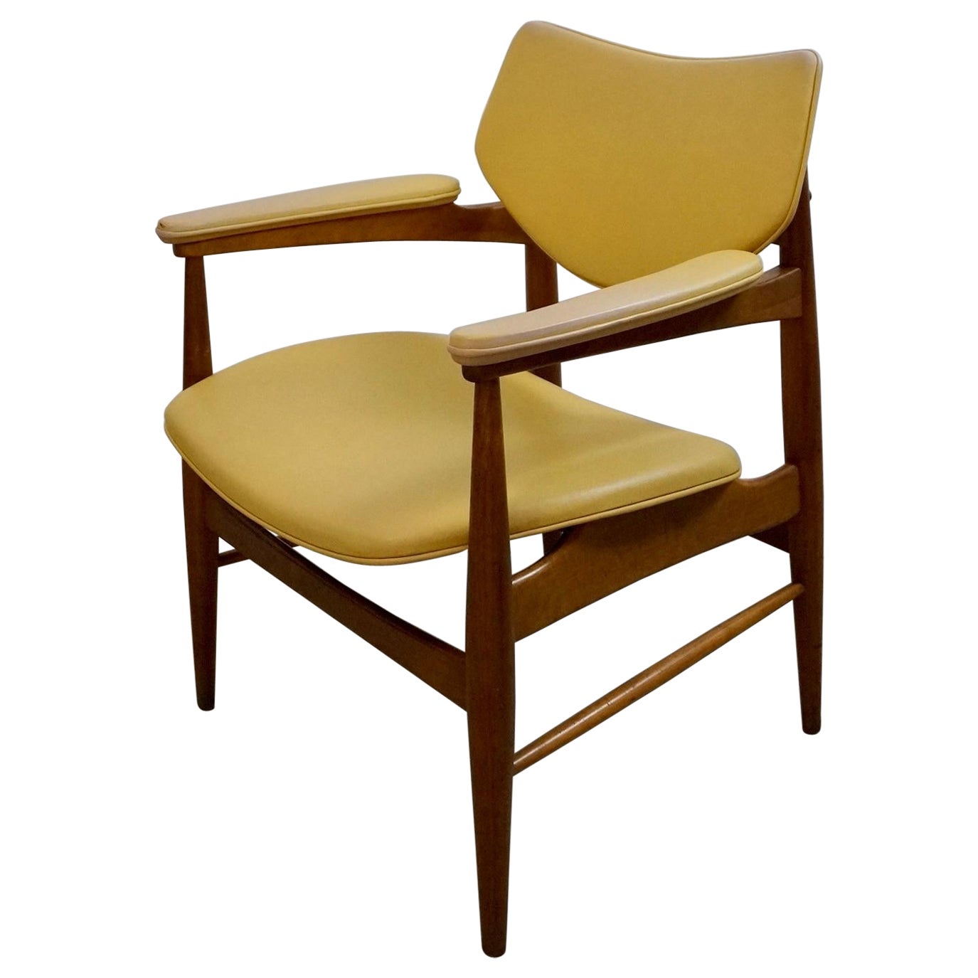 1950's Mid-Century Modern Walnut Armchair by Thonet For Sale