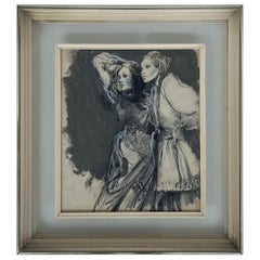 Cuban American Waldo Vazquez Mixed Media  Drawing on Paper Circa 1975