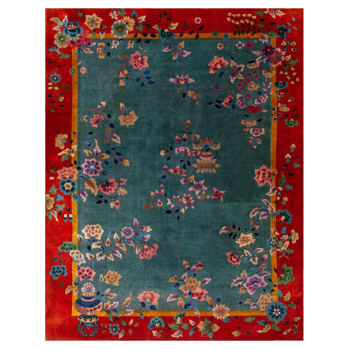 Alfombra Art Decó china de los años 20 10' 8" x 11' 8"