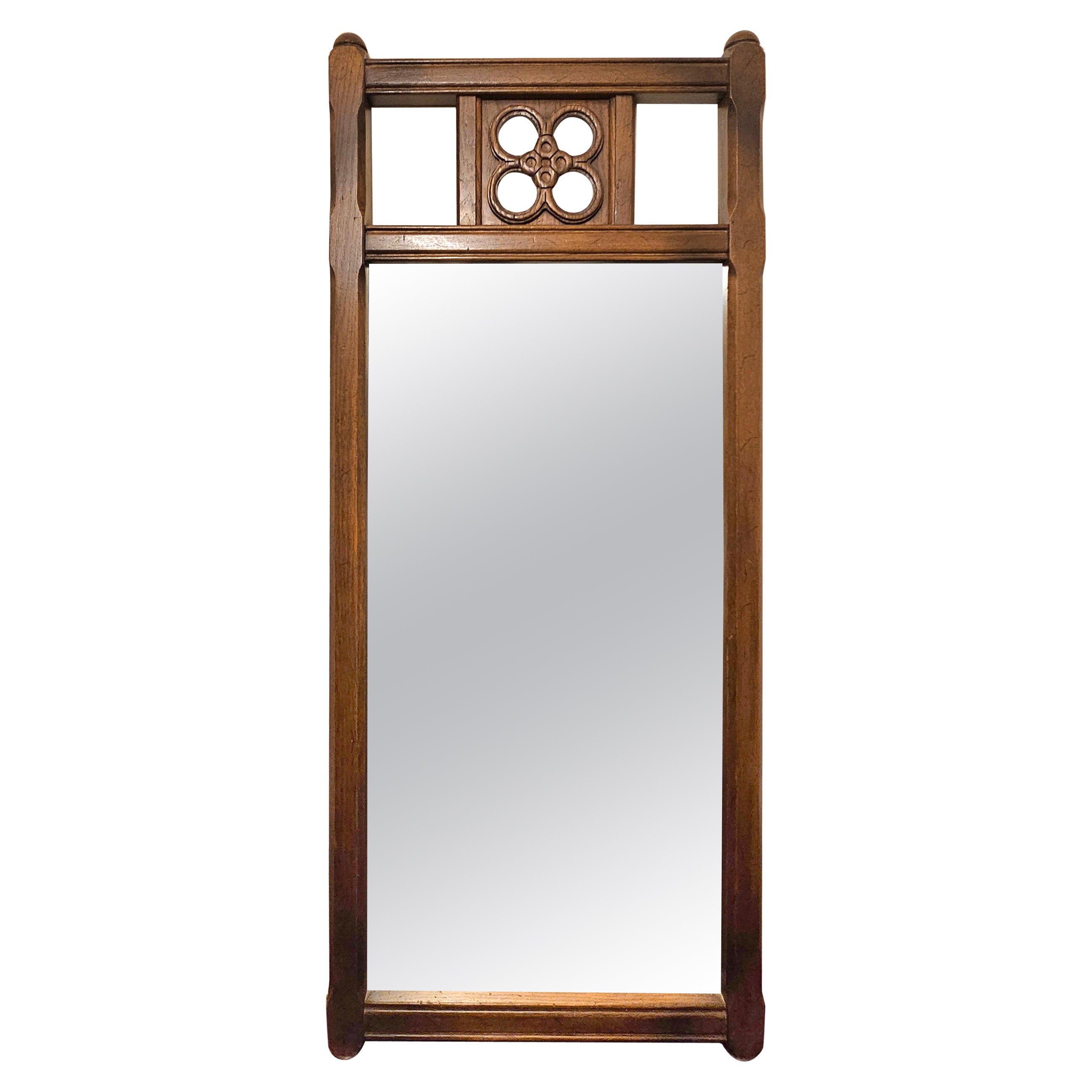 Conant Ball Mid Century Walnut Frame Wall Mirror For Sale
