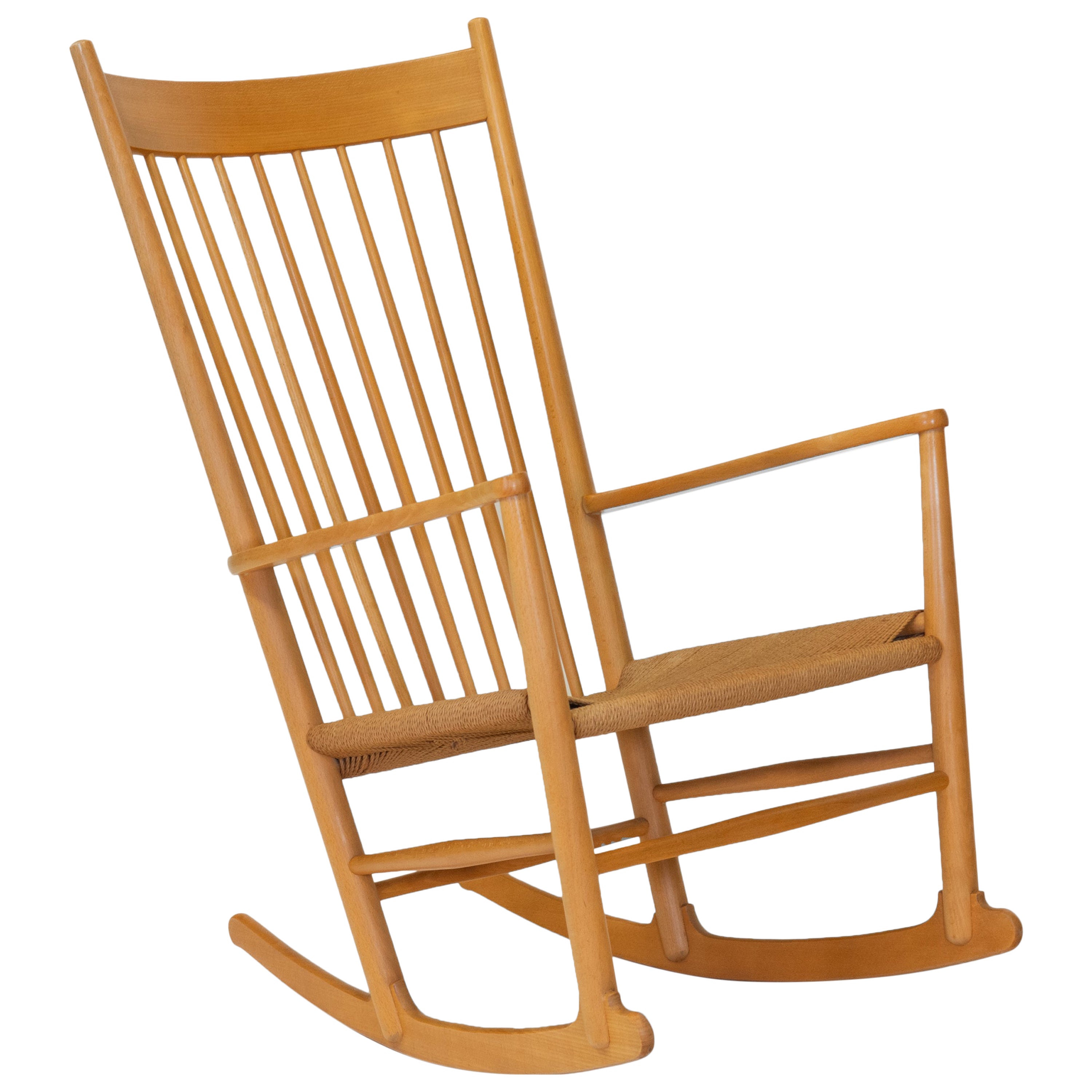 1960’s J16 Beechwood Danish Rocking Chair Designed By Hans Wegner For Sale