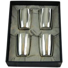 Antique Set of Four Tiffany & Co. Sterling Silver Shot Glasses, Early 20th Century