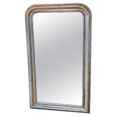 Antique 19th c. French silver leaf gilt mirror Louis-Philippe