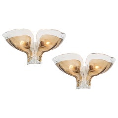 Vintage Set of 2 Murano Glass Sconces Wall Lights by Kalmar, Austria, circa 1970s