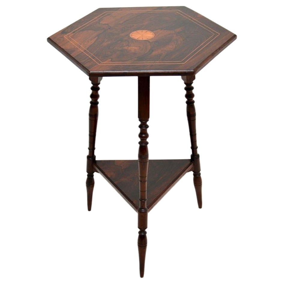 Antique Victorian Inlaid Side Table For Sale