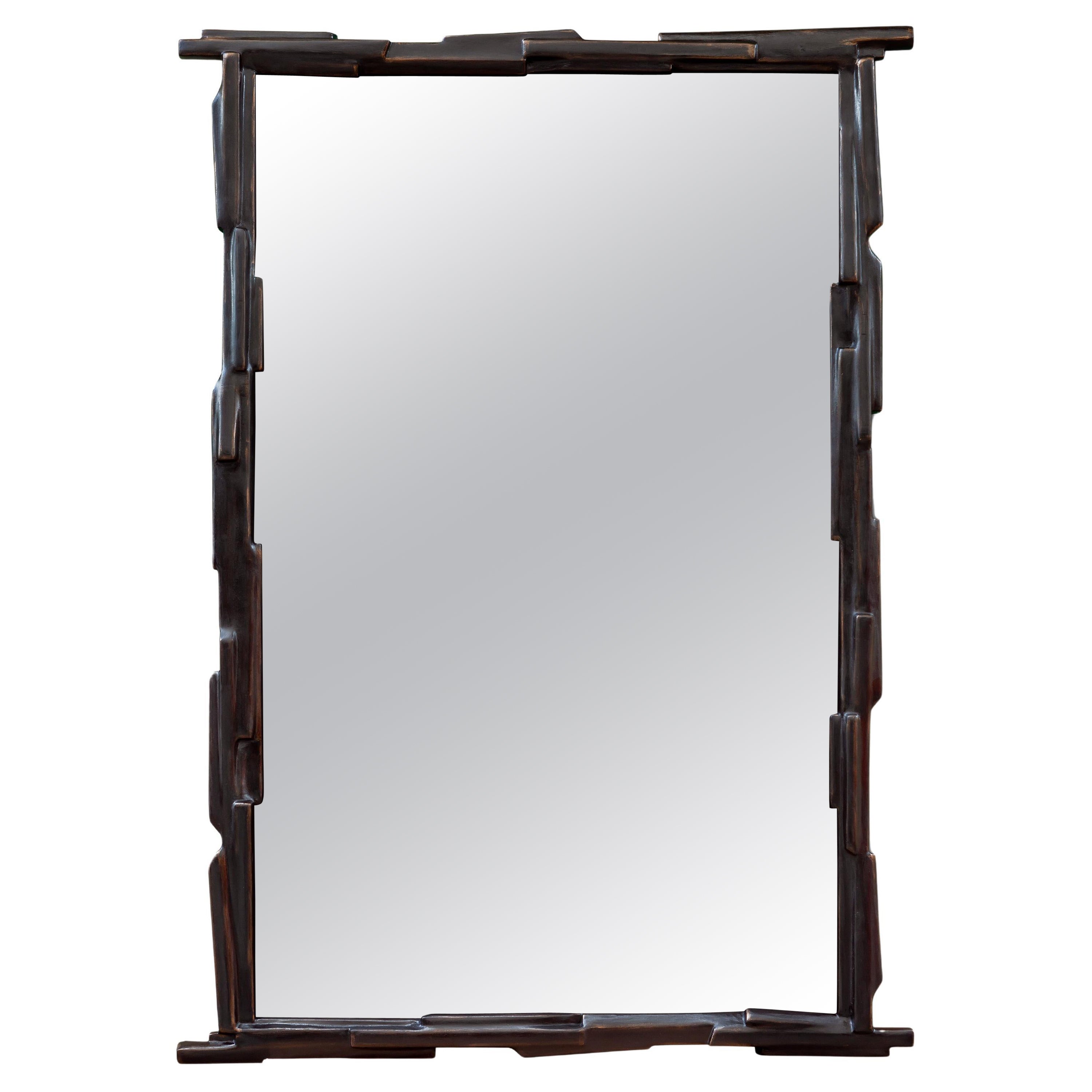 “Linea No.1”, Limited Edition Wall Mirror, Bronze Plaster Finish, Benediko