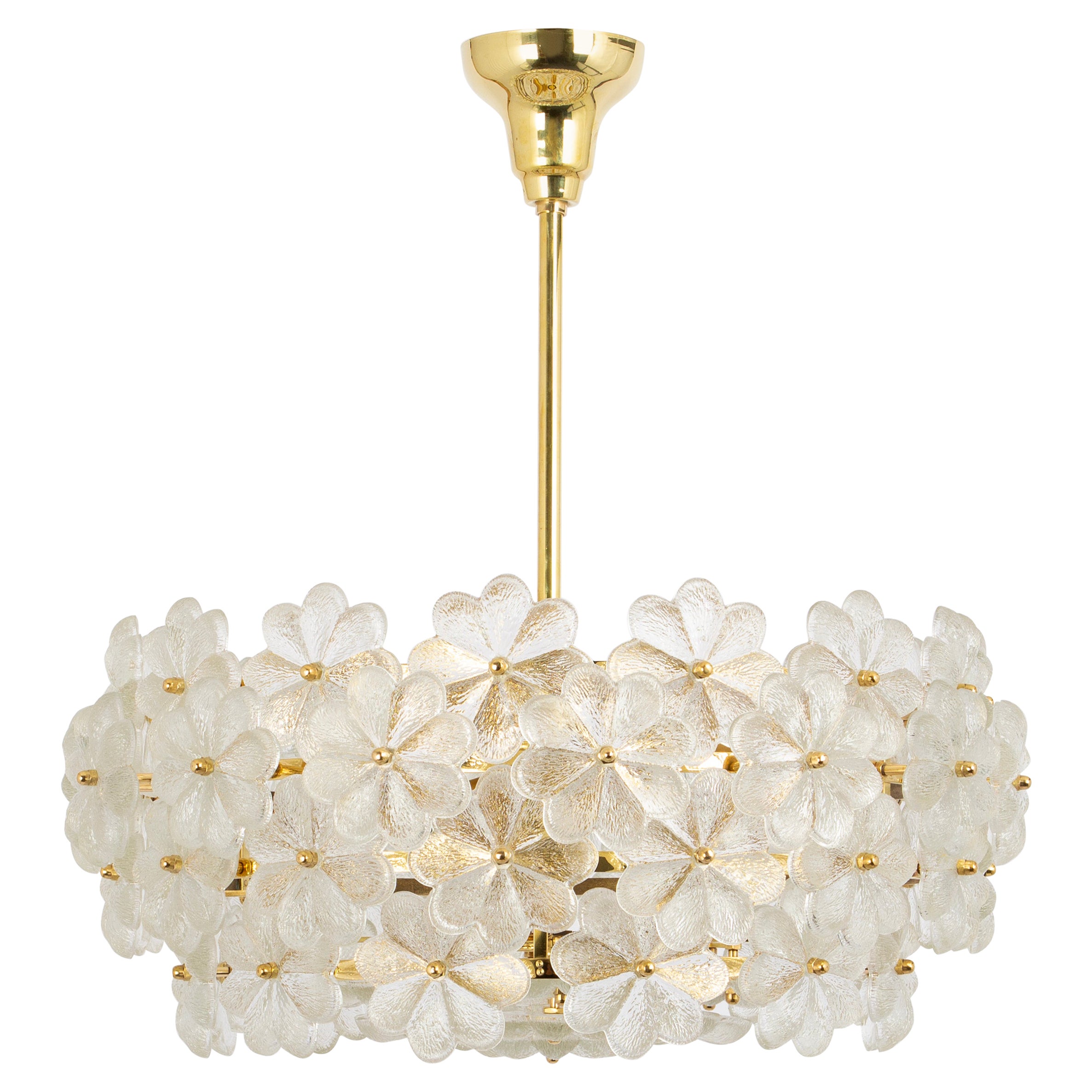 1 of 2 Stunning Murano Glass Chandelier by Ernst Palme, Germany, 1970s For Sale