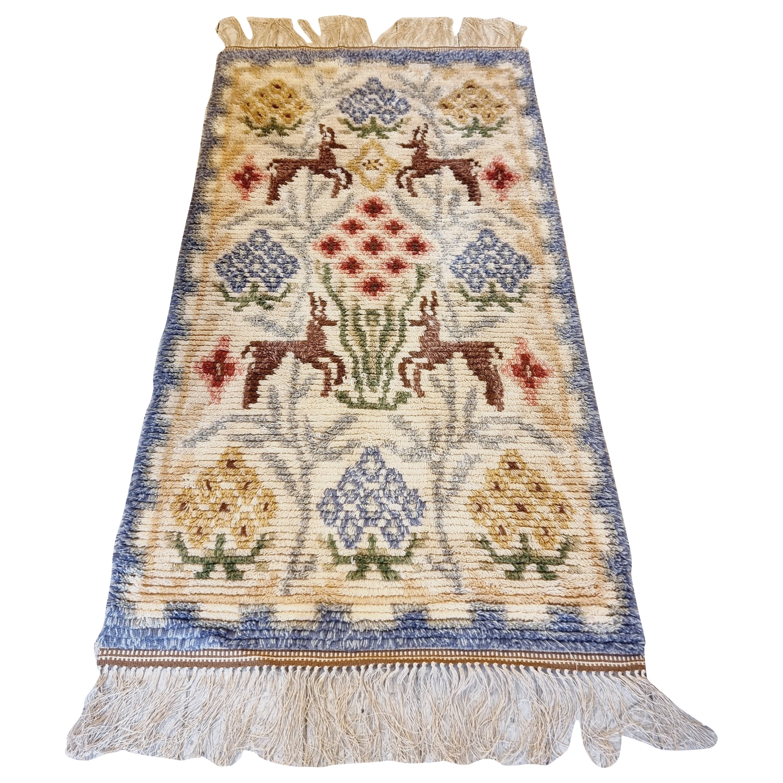 Swedish Art Deco rya/ shag rug, 1940s. 