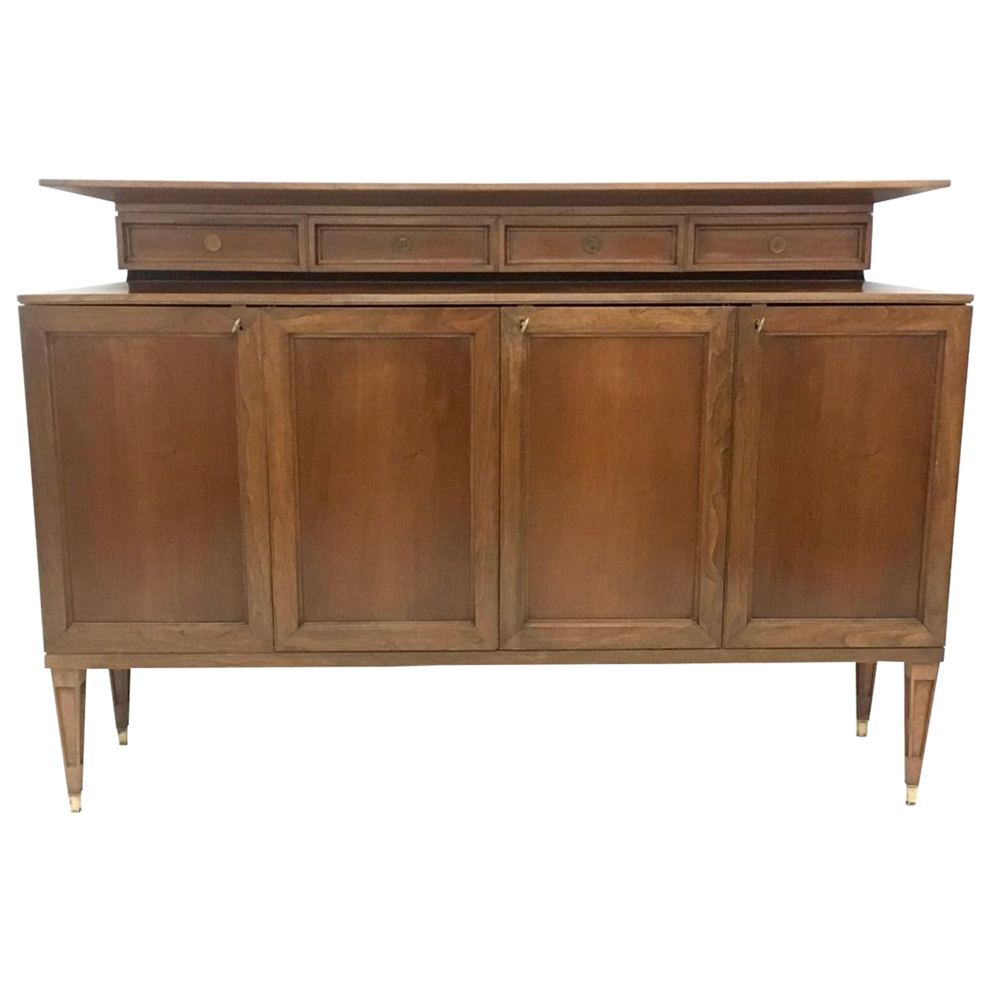 Vintage High-Quality Walnut Cabinet in the Style of Paolo Buffa, Italy For Sale