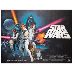 Star Wars 1977 Rolled UK Quad Style C Pre-Oscar Film Poster, Tom Chantrell