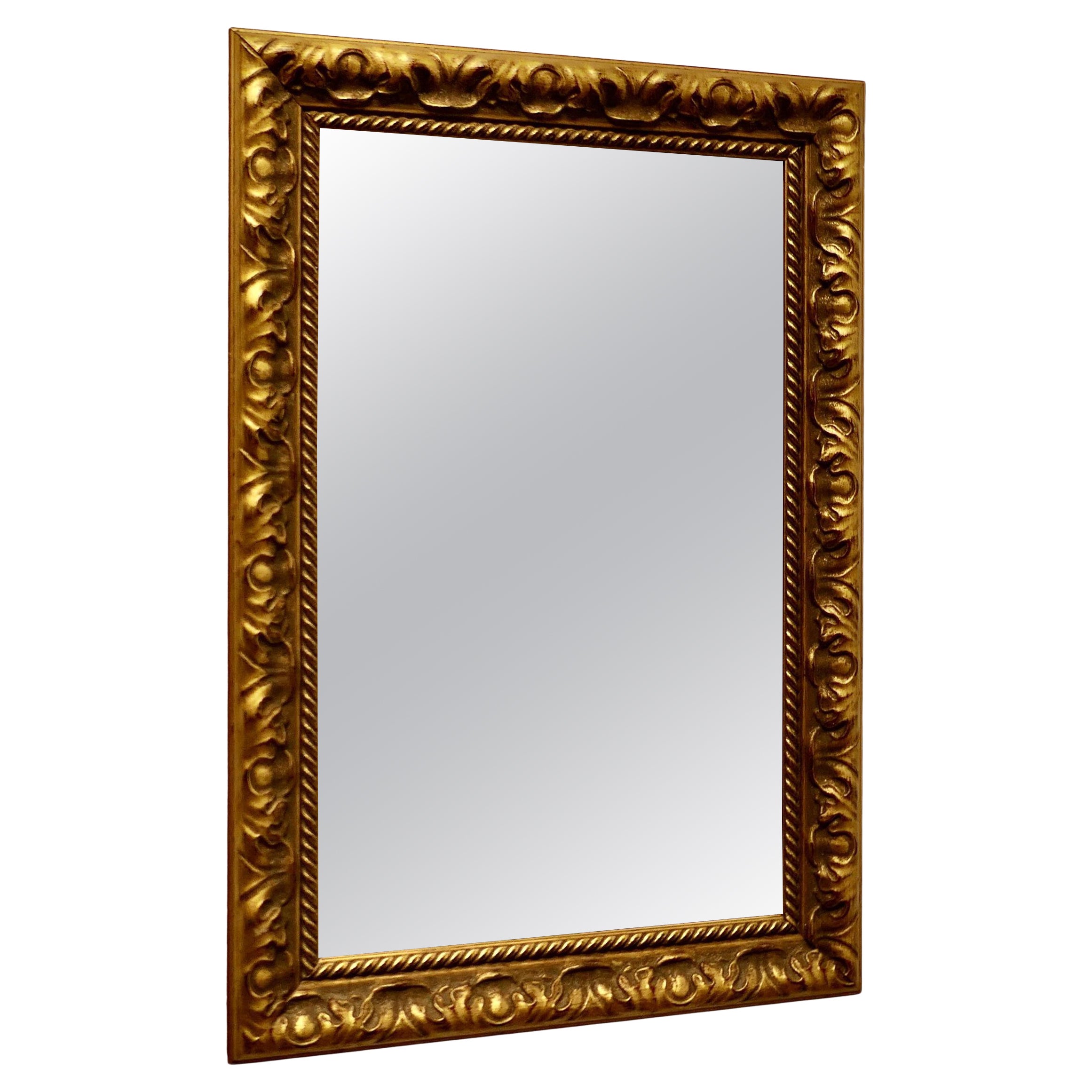 Rectangular Gilt Wall Mirror    For Sale