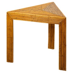 Rattan triangular table