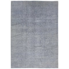Modern Allover Transitional Wool Rug Designed In Gray Colors 