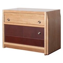 Octavia solid wood and leather nightstand and endtable by Crump and Kwash 