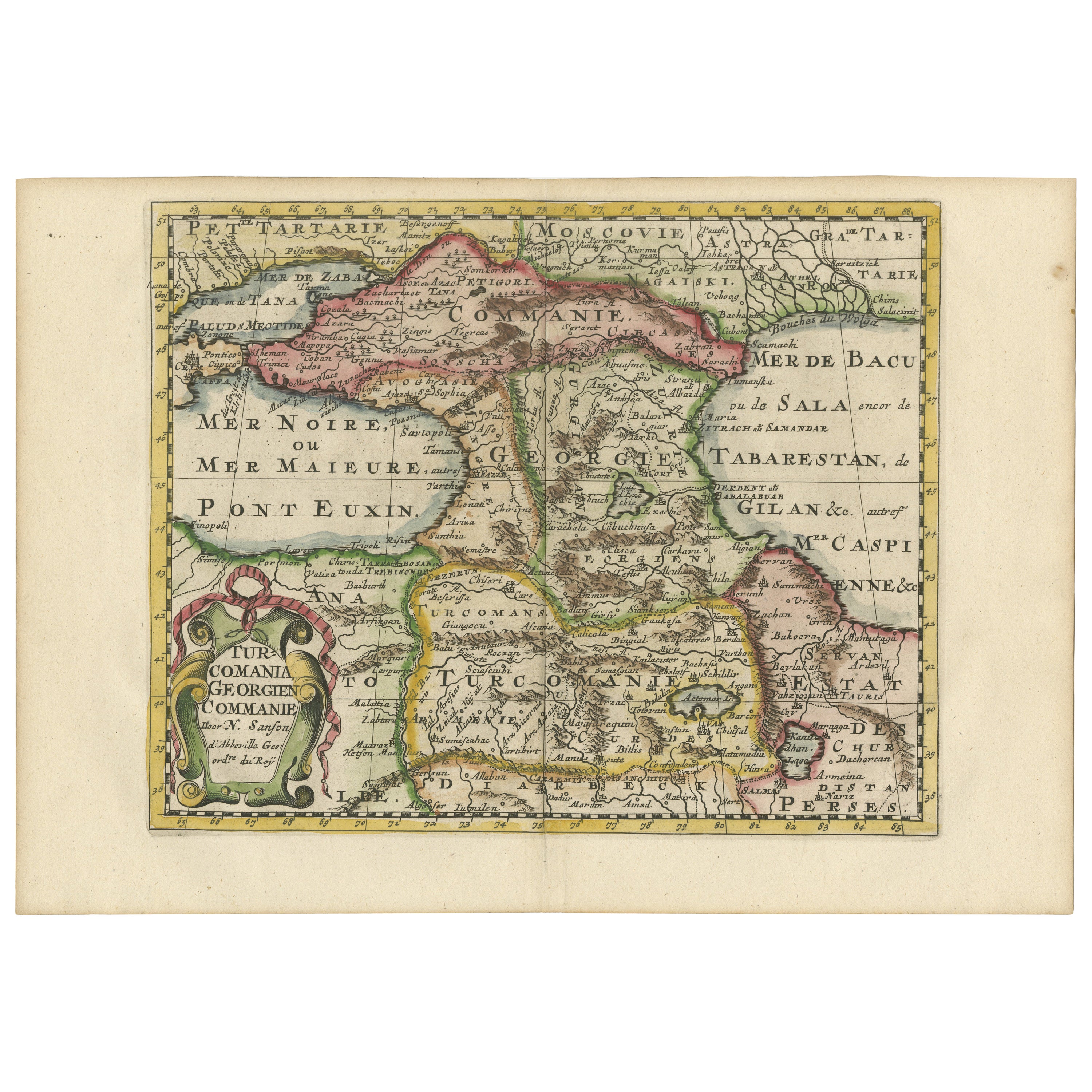 Historical Map of the Black Sea and Surrounding Regions, 1705 For Sale