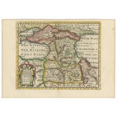Carte historique de la mer noire et des régions entourées, 1705